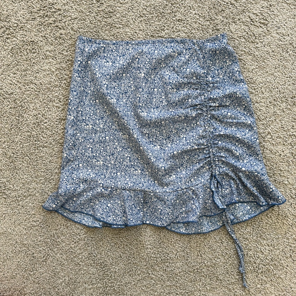 Blue and White Floral Skirt